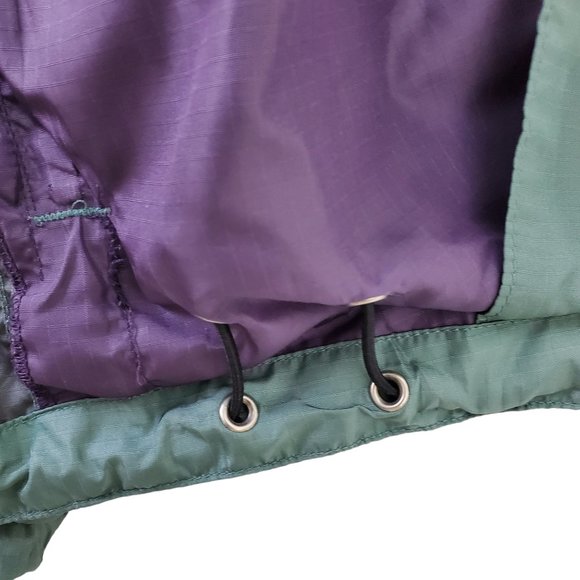 Moving Comfort Green & Grey Windbreaker w/ Hidden Hoodie Size Small - Picture 5 of 13